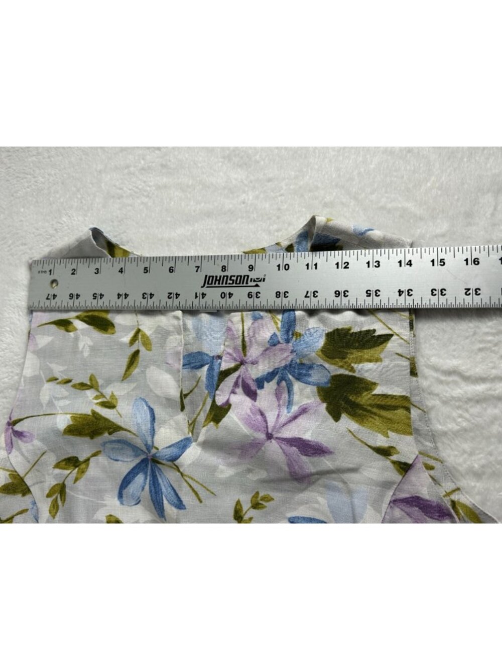 J. Jill Love Linen Womens Floral Sleeveless Dress Large Purple Blue Botanical - Picture 5 of 10